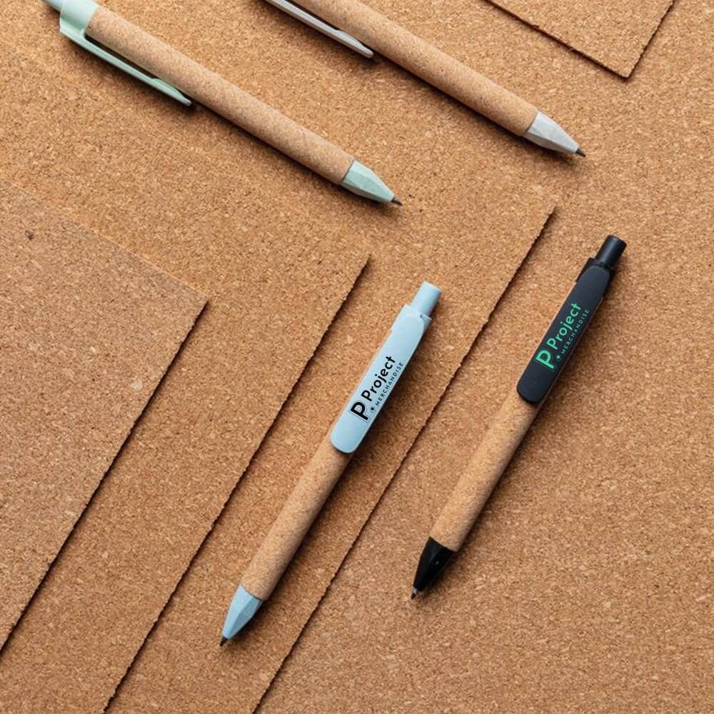 sustainable-cork-pens-on-matching-cork-background